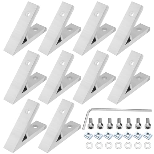 10pcs 2020 Códigos de ángulo de extrusión de 45 grados de aluminio Soporte de esquina Perfil Conector Accesorios para Impresoras 3D Fresadoras CNC