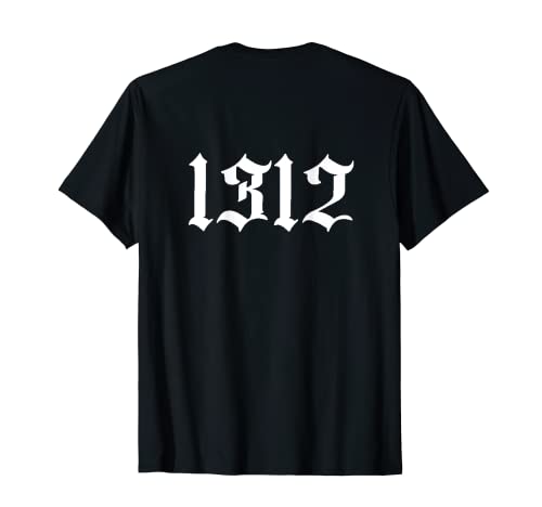 1312 en la parte posterior de la camiseta, 1312 sudadera con capucha, 1312 en la parte trasera, Camiseta