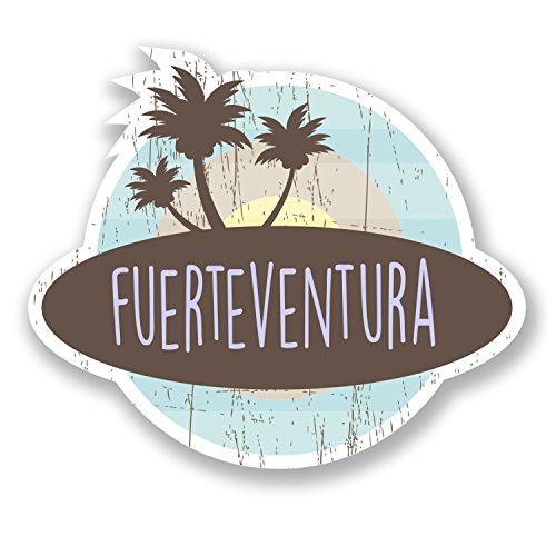 2 x 10 cm de vinilo Fuerteventura de equipaje Tag Etiqueta España Fun # 6765