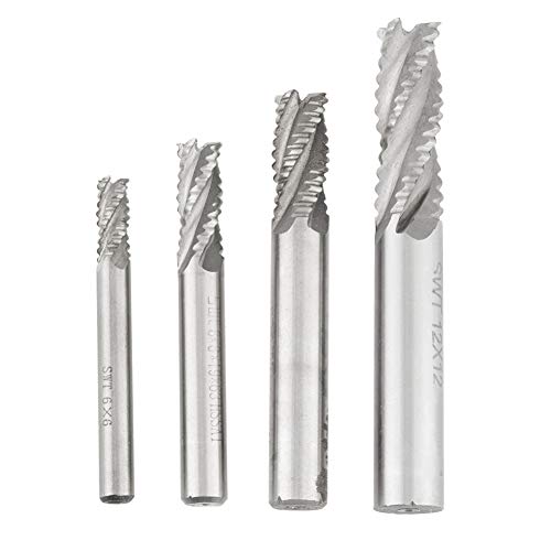 4 fresas, 4 flautas HSS para desbaste CNC, Router Bit Fresa M6/M8/M10/M12