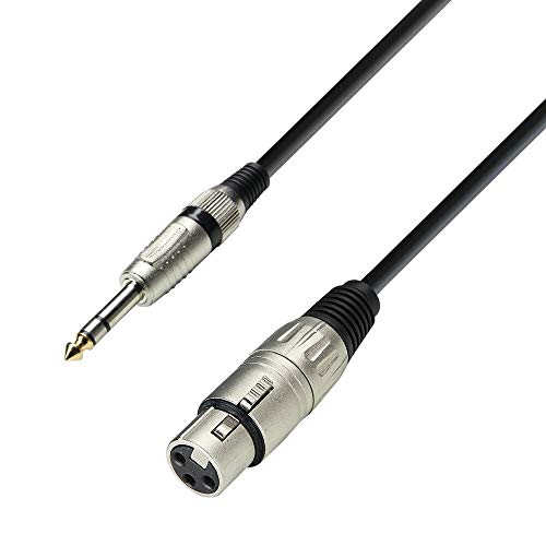 Adam Hall Cables 3 STAR BFV 0100 - Cable de Micro de XLR hembra a Jack 6,3 mm estéreo 1 m