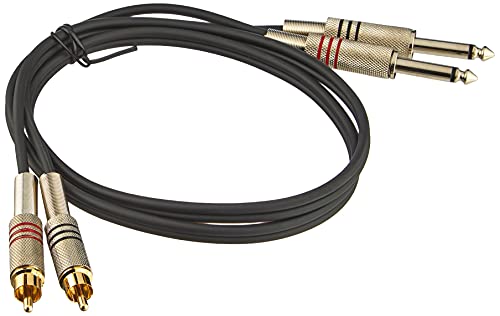 Adam Hall Cables 3 STAR TPC 0100 - Cable de Audio de 2 RCA macho a 2 Jacks 6,3 mm mono 1 m