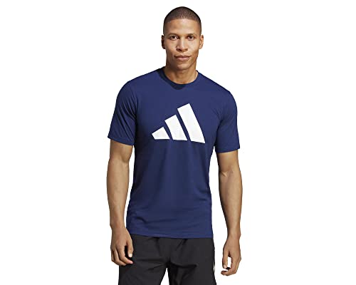 Adidas Hombre T-Shirt (Short Sleeve) Tr-Es Fr Logo T, Dark Blue/White, IB8275, 2XL