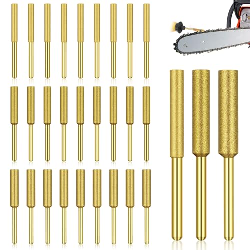 Afilador de Motosierra Afiladora Cadenas Lima Motosierras 30 Piezas afiladores de Motosierra de Alta Dureza 4 4.8 5.5mm Afilador de Motosierra de Diamante para Molienda Pulido Grabado