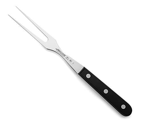 ARCOS Tenedor Trinchador 6 Pulgadas en Acero Inoxidable Nitrum y Hoja 160 mm, Cuchillo Carnicero para Deshuesar, Mango Ergonómico Polioximetileno POM, Serie Universal, Color Negro