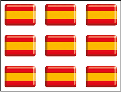 Artimagen Pegatina Bandera Rectángulo 9 uds. España Resina 16x11 mm/ud.