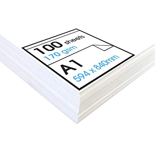 Artway Studio - Papel cartridge para dibujar - Sin ácido - Ideal para técnicas secas - Hojas sueltas - 170 gsm - A1-100 hojas