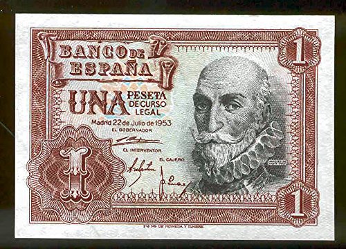 Banco de España billete 1 Peseta 1953 Miguel de Cervantes