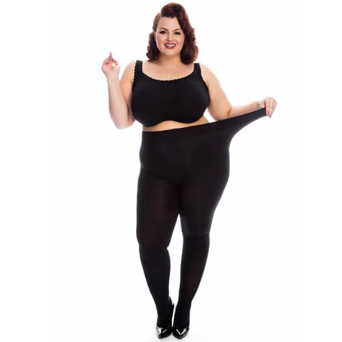 BAOSROY Medias para Mujer,Panty Tallas Grandes,Mallas Pantimedias,Medias Mujer Elásticas,Talla Grande Medias,Curvy Medias Opacas,Medias Elásticas,Calcetines Negros de Fondo,Medias de Compresión Mujer