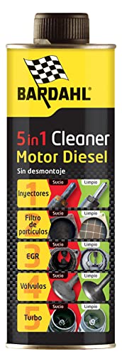 BarDahl Diésel Descarbonizante 5 en 1, Limpia la Suciedad del Motor de Coche, Protege Inyectores, Filtro de Partículas, Válvula EGR, de Escape y Turbo - 0,5 L