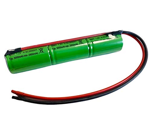 Batería para luces de emergencia (3,6 V, 3000 mAh, NiMH, alta temperatura, cable C de 20 cm, luz de emergencia)