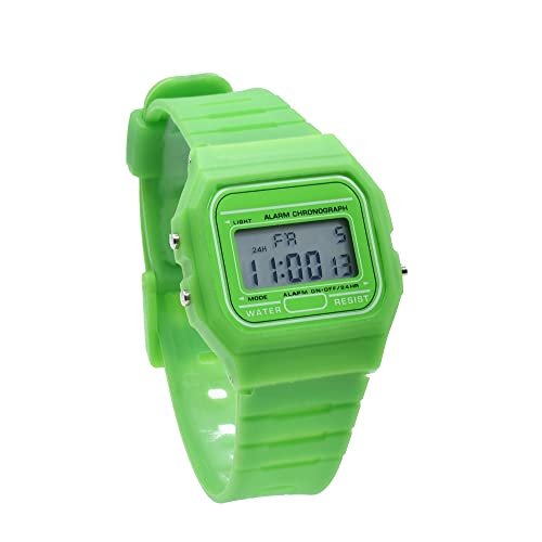 BDM - Reloj clásico OW Original Watch para Hombre Mujer, niña o niño de Pulsera Digital con Alarma. Color Verde Un Regalo Vintage.