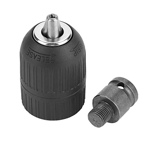 Bestgle Portabrocas sin llave de plástico de 2-13mm 1/2"-20UNF con adaptador de mandril de 1/2"para conversión de llave de impacto