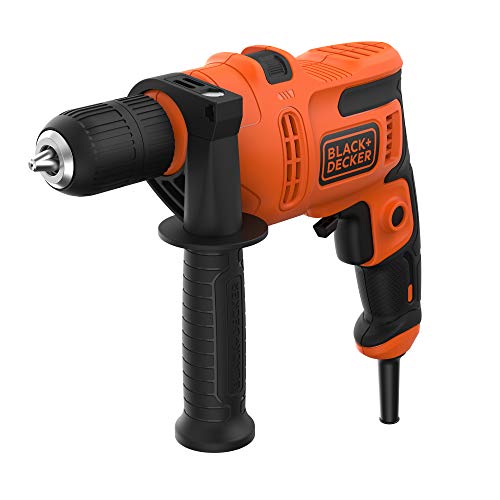 BLACK+DECKER BEH200, Taladro Percutor con Cable 500 W 230V, Incluye Empuñadura Lateral 500 W