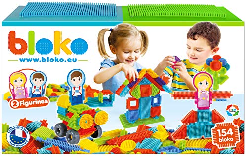 BLOKO Caja de 150, 2 Placas de Juego y 2 Figuras de Familia, Multicolor (MBI International 503625)