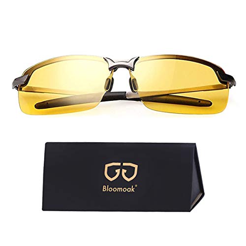 Bloomoak Gafas para Conducción Nocturna, Gafas de Sol para Conducir de Noche, Lentes Amarillas para Conducir de Noche Hombres y Mujeres, Protección UV400