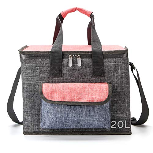 Bolsa de Picnic con Aislamiento para el Almuerzo para acampa Playa Tour Barbacoa Bolsa térmica Grande Gris 20L