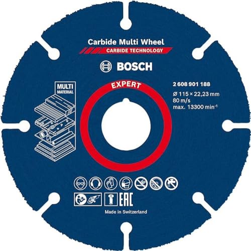 Bosch Accessories 1x Disco de corte Expert Carbide Multi Wheel (para Madera dura, Ø 115 mm, accesorios Amoladora pequeña)