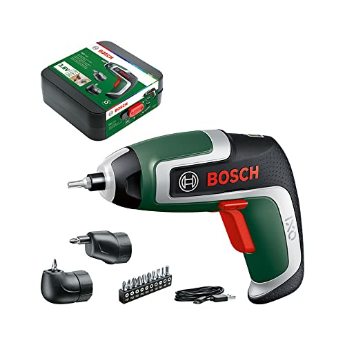 Bosch Home and Garden Atornillador a batería compacto IXO, 7.ª generación; 3.6 V; 2.0 Ah; 5.5 Nm; set incluye accesorios de atornillado en ángulo y excéntricos; con cable micro USB