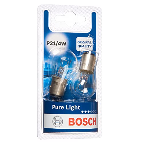 Bosch P21/4W Pure Light Lámparas para vehículos, 12 V 21/4 W BAZ15d, Lámparas x2