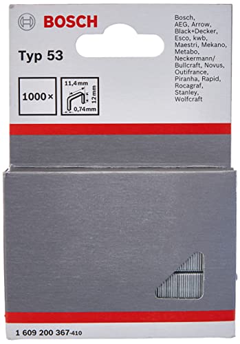 Bosch Profesional 1 609 200 367 - Pack de 1000 grapas alambre fino tipo 53 (11,4 x 0,74 12 mm)