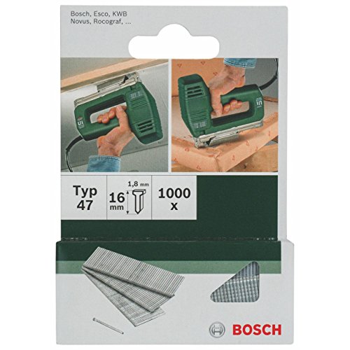 Bosch Profesional 1000x Clavo de Tipo 47 (para Madera, Longitud 16 mm, Anchura 1,8 Accesorios Grapadora Manual)