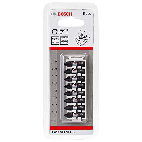 Bosch Profesional 2608522324 - Punta de atornillar Impact PH2x8: 25mm: Insert 8 uds