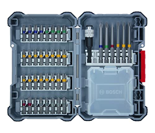 Bosch Profesional 40 uds. Set de puntas atornillar (Pick and Click, accesorios para taladro y destornillador)