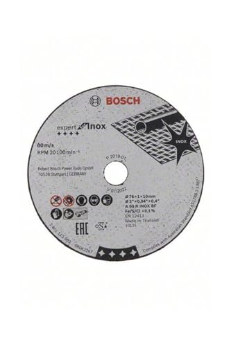Bosch Profesional 5 discos de corte Expert for Inox (para acero inoxidable, 76 x 10 1 mm, accesorios para amoladora)