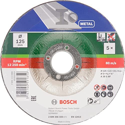 Bosch Profesional 5 discos de corte para metal (metal, 125 mm, accesorio amoladoras)