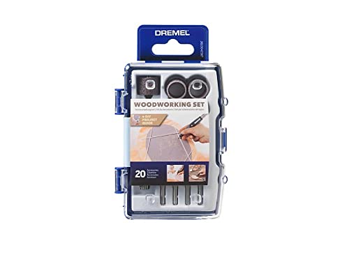 Bosch Profesional Dremel 681 Woodworking Set - Kit de accesorios con 20 para herramientas rotativas trabajar la madera