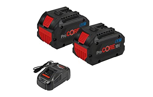 Bosch Professional 18V System Set de baterías (2x baterías ProCORE18V 8.0Ah + cargador rápido GAL 1880 CV)