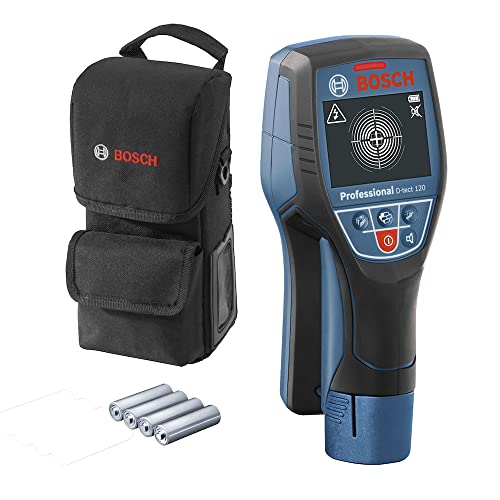 Bosch Professional Detector de Pared D-tect 120 (4 baterías AA x 1,5 V, Profundidad máx. 120 mm, Bolsa Protectora), Blue