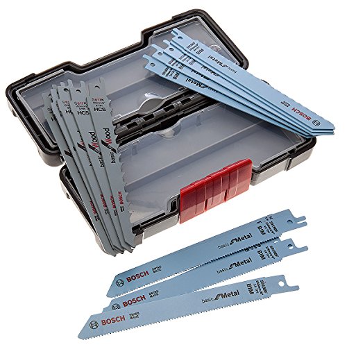 Bosch Professionnal Set Toughbox con 15 hojas de sierra sable para mdera y metal (madera metal, accesorios sable)