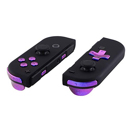 Botones D-pad Versión para Joycons Botón ABXY SR SL L R ZR ZL Gatillos Dirección Resorte para Nintendo Switch JoyCons y Oled Versión(Compatible con eXtremeRate D-pad Versión Carcasa)De azul a violeta