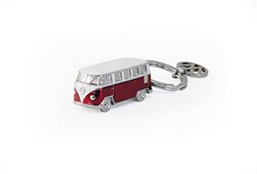 BRISA VW Collection - Llavero de metal esmaltado en 3D T1 Camper Bus (Classic Bus/Rojo)