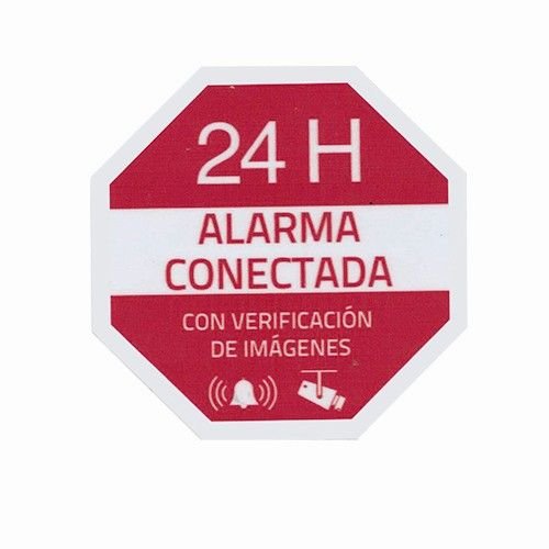 CABLEPELADO Pegatina Alarma conectada | Adhesivo Alarma | 65x65 mm | Vinilo Laminado | Uso Interior-Exterior