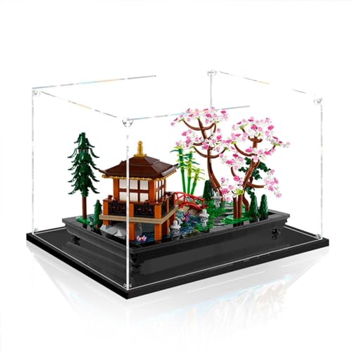 Caja de presentación de Modelo acrílico Compatible con el Modelo Lego 10315 Zen Garden, Vitrina for Caja de presentación de Bloques de construcción (sin Kit de Modelo)