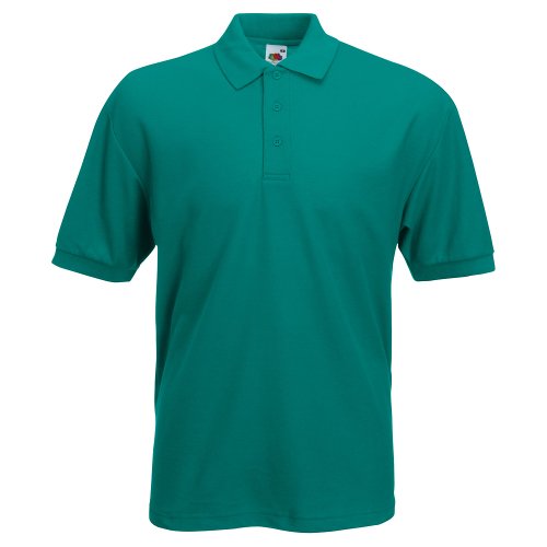 Camiseta tipo polo de manga corta para hombre Fruit of the Loom Verde verde esmeralda XXX-Large