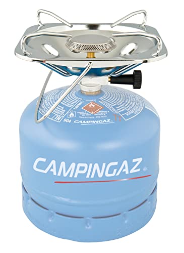 CAMPINGAZ Super Carena, Hornillo Gas Cocina Portátil 1 Fuego Funciona Con Los Cilindros R904 907 3000 W Unisex Adulto, Plateado, Uni