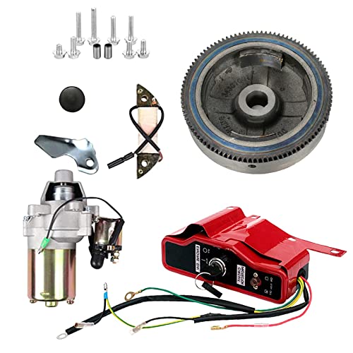 Carkio Kit de arranque eléctrico para motor de arranque de flywheel Switch compatible con Honda GX240 8HP GX270 9HP Motor de arranque Flywheel Key Switch Coil Kit