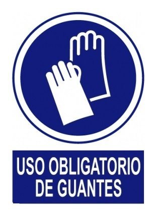 Cartel PVC Uso obligatorio de guantes 40 x 30 cm