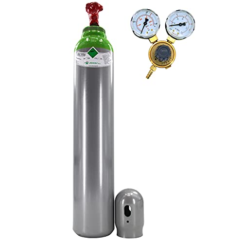 Cilindro de gas con regulador mezcla de argón (82%) + CO2 (18%) 8 litros de gas de soldadura MIG/MAG TIG WIG.