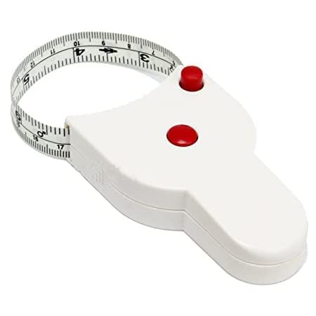 Cinta métrica para medir el cuerpo, 60 pulgadas, 150 cm, cinta métrica de pérdida de peso, herramienta ergonómica de medición de grasa corporal de plástico para sastre (blanco (botón rojo))