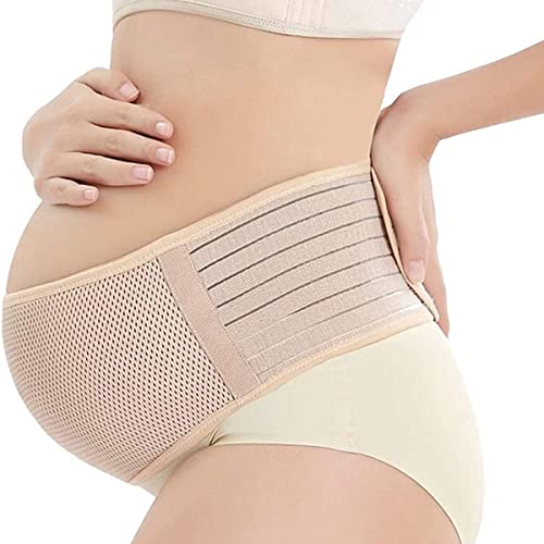 Cinturón de Maternidad De Soporte y Apoyo Durante el Embarazo, Cintura y Abdomen Faja Pélvica de Premamá, Postparto (Beige)