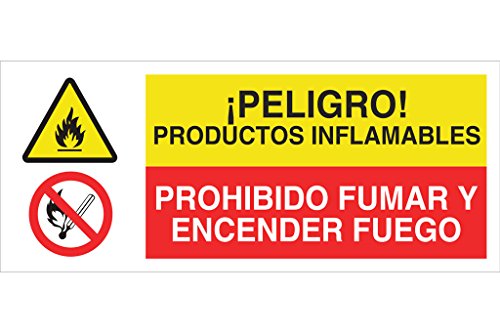 Cofan CAP02PL507210 - Señal de seguridad"¡Peligro! Productos Inflamables/Prohibido Fumar Y Encender Fuego"