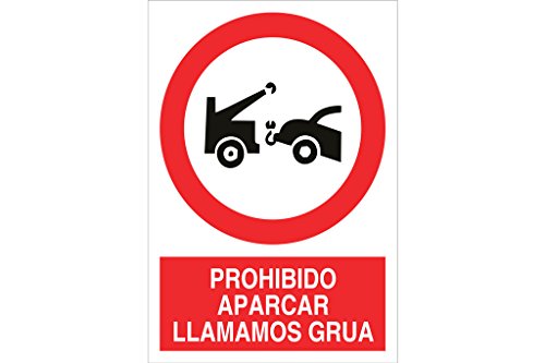 Cofan Cartel poliestireno Prohido aparcar aviso grua 420x297mm