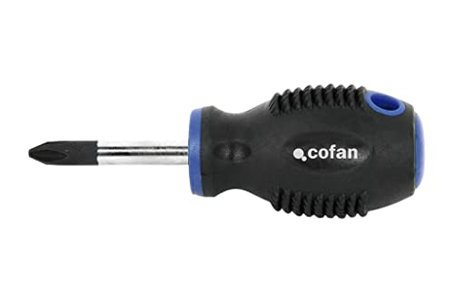 Cofan Destornillador corto de carrocero DIN 5262, 5265 y ISO 8764-1 | Modelo Comfort plus con medidas de PH-2 Phillips