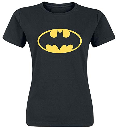 Collectors Mine - Camiseta de Batman con cuello redondo de manga corta para mujer, talla 44, color negro