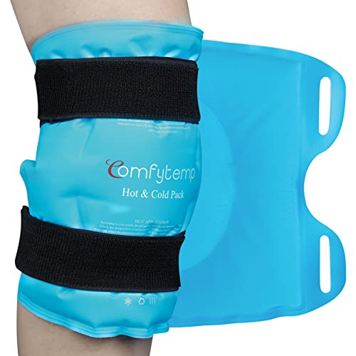 Comfytemp Bolsa Hielo para Aliviar el Dolor de Rodilla, Gel para Lesiones, Terapia de Frío y Calor para Piernas, Cirugía de Reemplazo de Rodilla, Artritis Contusiones Esguinces